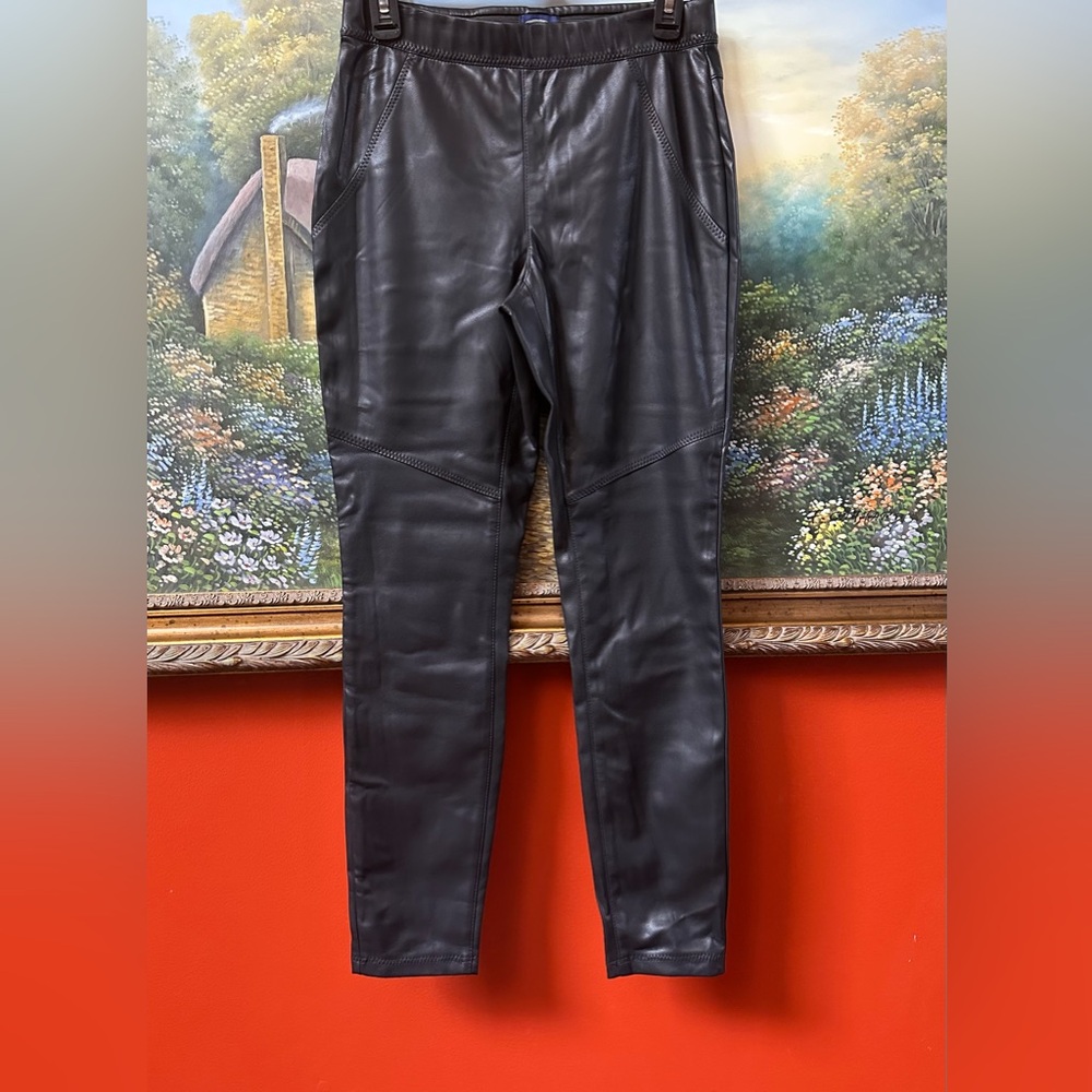 Scoop Black Faux Leather Leggings Womenβs Small